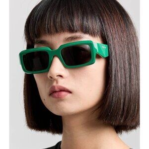 Prada PR27ZS 11L08Z green Mango Dark Grey Square Unisex Sunglasses